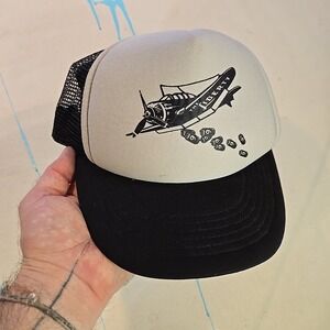 Liberty Austin TX Trucker Hat Black Mesh Snapback Beer Plane Dive Bar OSFA Cobra